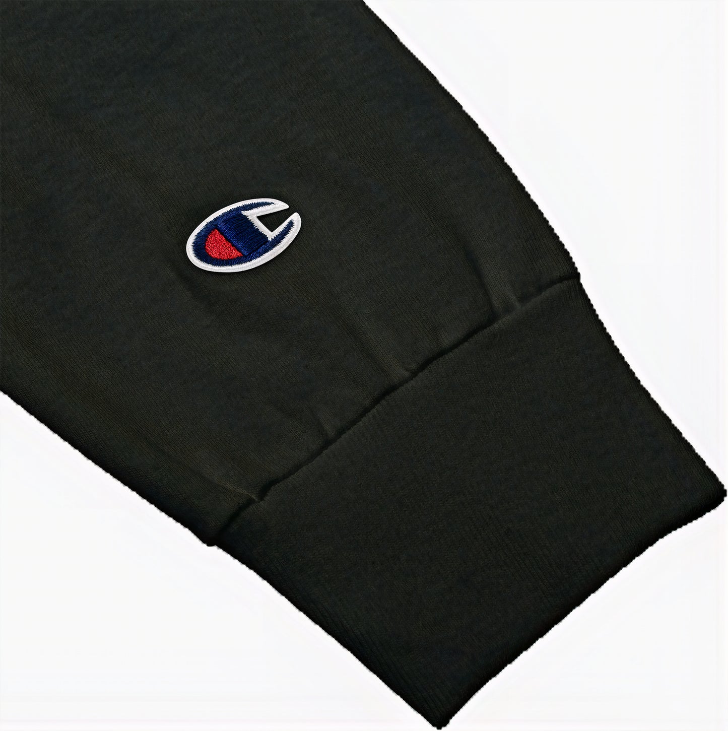 Black long sleeve tee from Champion x Focus Rich Clothing “Motivated” collection with symbols of focus, growth, and transformation
