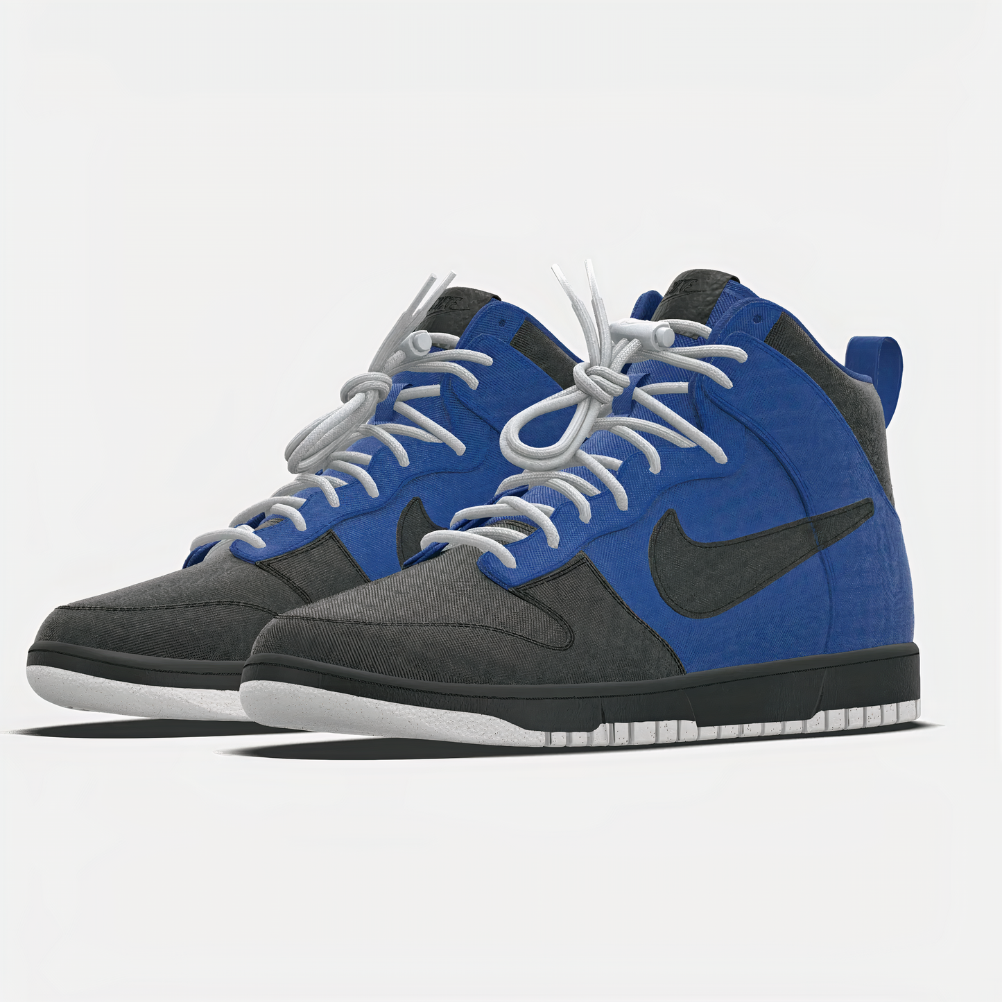 Nike x Focus Rich Clothing Air Focus Dunks in blue and black with "FOCUS" lettering on the back heel – limited collab sneaker