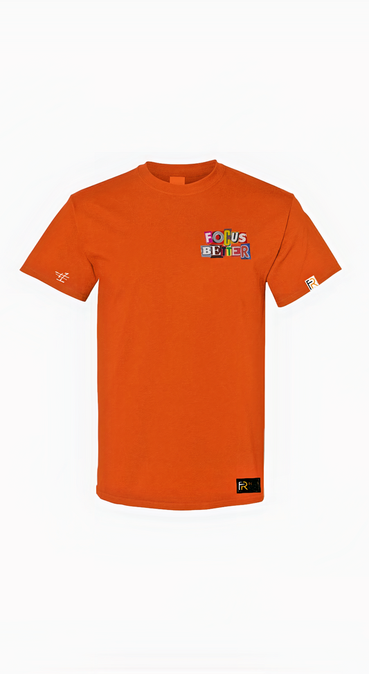 NUNBETTER x FOCUS RICH "FOCUS BETTER" T-SHIRT (ORANGE)