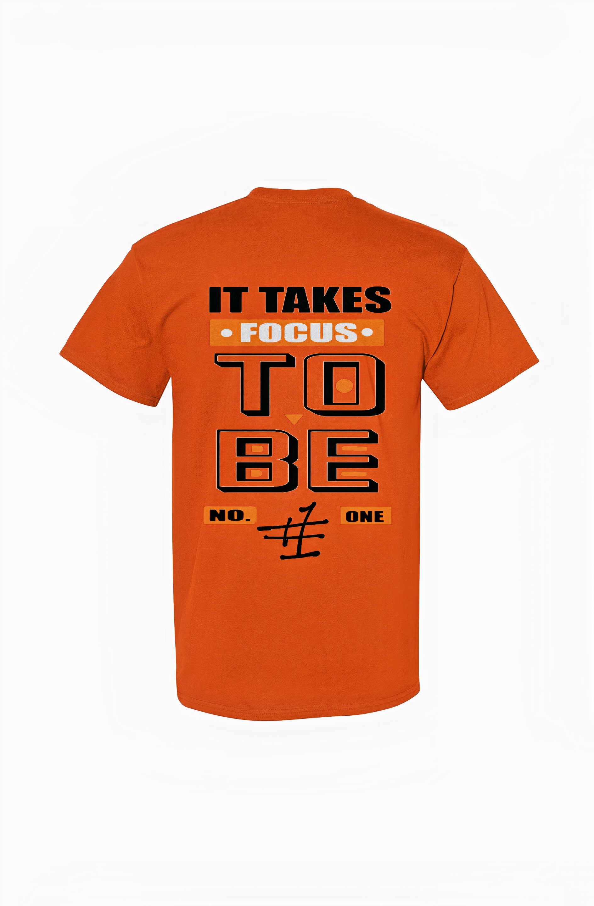 Orange Focus Better t-shirt from Focus Rich Clothing x Nun Better collab with bold prints and sleeve logos on 100% cotton shirt